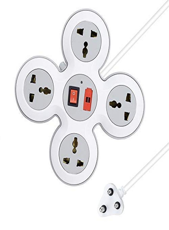 TECH-X 4 Socket Extension Cord with Surge Protector | 4 M/13 Ft Extension Box Board with Switches Fuse LED Indicator,Power Strip, Spike Buster Flex Box with international sockets Heavy Duty Long Cable - Image 1